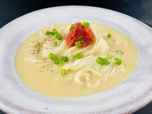 「豆乳めんたい稲庭クリームうどん」