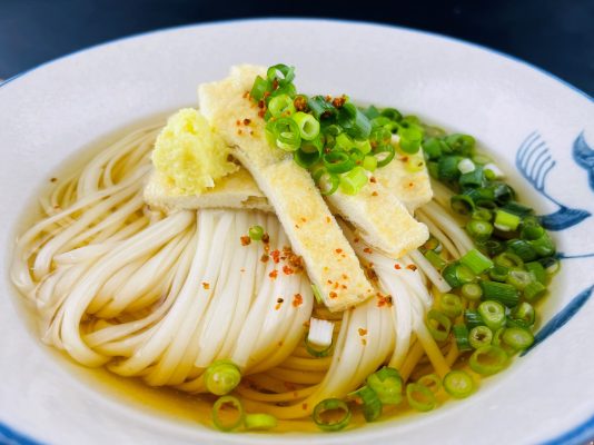 「ネギとおあげの稲庭うどん」