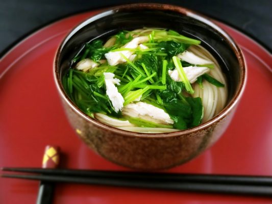 簡単!三つ葉たっぷり稲庭うどん